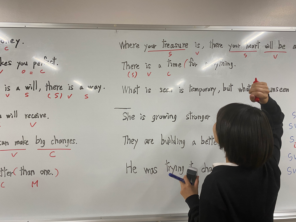 ホワイトボードを使った英語指導